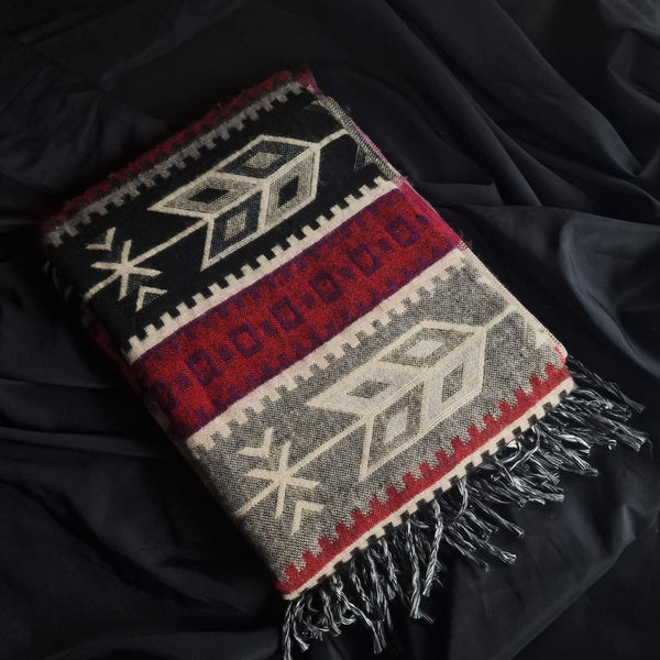 Authentic Tibetan Wool Shawl Blanket