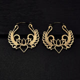 Lotus Flower Hoop Handmade Earrings - Baga Ethnik Living Default Title Earrings