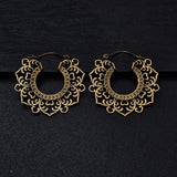 Unique Tunnel Floral Lotus Hoop Earring - Baga Ethnik Living Default Title Earrings