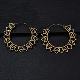 Handmade Lotus Petal Tribal Hoop Earrings - Baga Ethnik Living Default Title Earrings