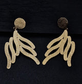 Art Deco Inspired Brass Hammered Earrings - Baga Ethnik Living Default Title Earrings