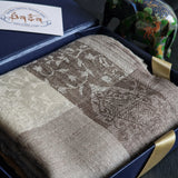 Kashmiri Soft Pashmina Scarf Handwoven Paisley Weave - White Lilly - Baga Ethnik Living Default Title Shawl