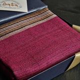 Colourful Kashmiri Stripped Pashmina Scarf - Rich Berry - Baga Ethnik Living Default Title Shawl