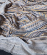 The Luxury Striped Kashmiri Pashmina Scarf - Pearl Grey - Baga Ethnik Living Default Title Accessories:Scarves & Wraps