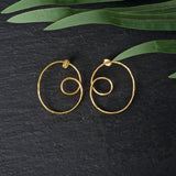 Handcrafted Minimalistic Brass Spiral Design Earrings - Baga Ethnik Living Default Title Earrings