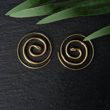 Spiral Snake Handcrafted Hoop Brass Earring - Baga Ethnik Living Default Title Earrings