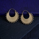 Brass Hoop Earrings Tribal Design - Baga Ethnik Living Default Title Earrings