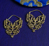 Butterfly Design Hoop Earrings - Baga Ethnik Living Default Title Earrings