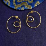 Handcrafted Minimalistic Brass Spiral Design Earrings - Baga Ethnik Living Default Title Earrings