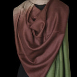 Luxury Kashmir Pure Ombré Pashmina 100% Cashmere Stole - Avocado Green
