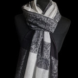 Luxury Soft Kashmir Pashmina Cashmere Stole - Black and white