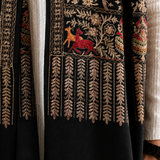 Shikaar-e-Kashmir – Men’s Black Pashmina Wool Shawl with Tilla Embroidery