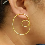 Handcrafted Minimalistic Brass Spiral Design Earrings - Baga Ethnik Living Default Title Earrings