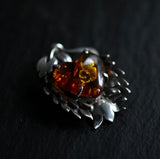 Divine Vintage Heart Baltic Amber 925 Silver Sterling Pendant - Baga Ethnik Living Default Title