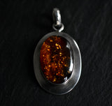 Chic Vintage Dark Baltic Amber Silver Sterling 925 Pendant - Baga Ethnik Living Default Title
