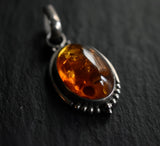 Handmade Vintage Blatic Amber Silver Sterling Oval 925 Pendant - Baga Ethnik Living Default Title
