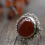 Handmade Carnelian 925 Sterling Silver Ring - Baga Ethnik Living Default Title Rings