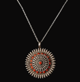 Stunning Handmade Coral Gau Amulet Silver Pendant - Baga Ethnik Living Default Title Pendants
