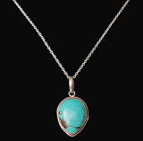 Vintage Turquoise Sterling Silver Pendant - Baga Ethnik Living Default Title Pendants
