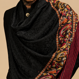 Black & Crimson Palla Men’s Fine Wool Shawl – Fine Wool