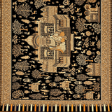 Black & Gold Wool Shawl – Taj Mahal Heritage Design