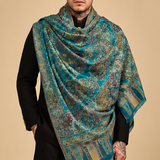 Turquoise Kashmiri Paisley Men’s Shawl – Heritage Design