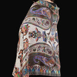 White Silk Wool Stole for Women - Fine Soft Shikaardar Print
