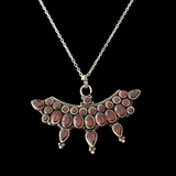 Deep Red Natural Garnet Faceted Gemstone Silver Pendant Jewellery - Gift for Her