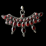 Deep Red Natural Garnet Faceted Gemstone Silver Pendant Jewellery - Gift for Her