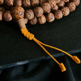 Tibetan 108 Mala Beads – Genuine Old Lotus Seed | Dark Brown Wrist & Neck Mala
