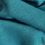 Cerulean Blue Yak Wool Stole – Handwoven Artisan Tassel Wrap
