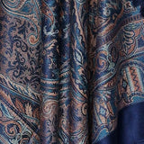 Royal Jamawar Mens Shawl – Navy Blue, Kani Style