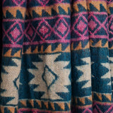 Himalayan Tibetan Wool Shawl – Colourful Geometric Winter Wrap