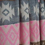 Himalayan Wool Scarf – Vibrant Tibetan Geometric Oversized Wrap