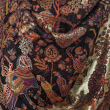 Twinlight Reversible Fine Wool Pashmina Shawl – Black & Golden Dholi Theme Luxury Shawl
