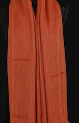 Sienna Orange Yak Wool Stole – Woven by Hand, Edged in Raw Wool