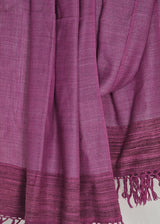 Violet Yak Wool Stole – Woven by Hand, Edged in Raw Wool