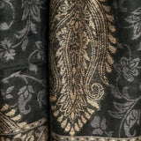 Black Kani Woven Stole – Luxury Fine Wool, Timeless Paisley Elegance