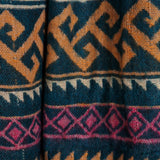 Himalayan Tibetan Wool Shawl – Colourful Geometric Winter Wrap