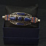 Handcrafted Tibetan Silver Vintage Lapis Lazuli Bracelet Jewellery