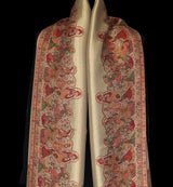 Moonlight Pashmina Shawl Two Tone Mughal border- Marigold New Collection!