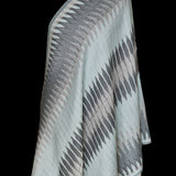 Luxury Ikat Handwoven Fine Wool Pashmina Light Blue Stole - Smoky Teal - Baga Ethnik Living Default Title Accessories:Scarves & Wraps