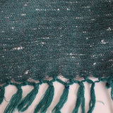 Cerulean Blue Yak Wool Stole – Handwoven Artisan Tassel Wrap