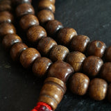 Tibetan 108 Mala Beads Necklace – Dark Yak Bone, Turquoise & Coral