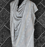 Pashmina Blended Wool Reversible Self Design Shawl – Elegant Silver