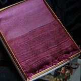 Violet Yak Wool Stole – Woven by Hand, Edged in Raw Wool