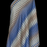 Soft Fine Wool Blue Ikat Pashmina Scarf Handwoven Wrap – Deep Azure - Baga Ethnik Living Default Title Accessories:Scarves & Wraps