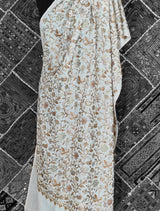 Pashmina Nalki Embroidery Weave Stole – Pristine White