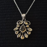 Divine Citrine Crystal Faceted Silver Pendant Jewellery - Womens Jewellery