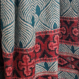 Himalayan Geometric Wool Shawl – Vibrant Tibetan Blanket Throw